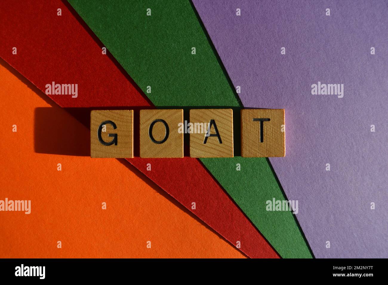GOAT acronym for Greatest of All Time, in wooden alphabet letters
