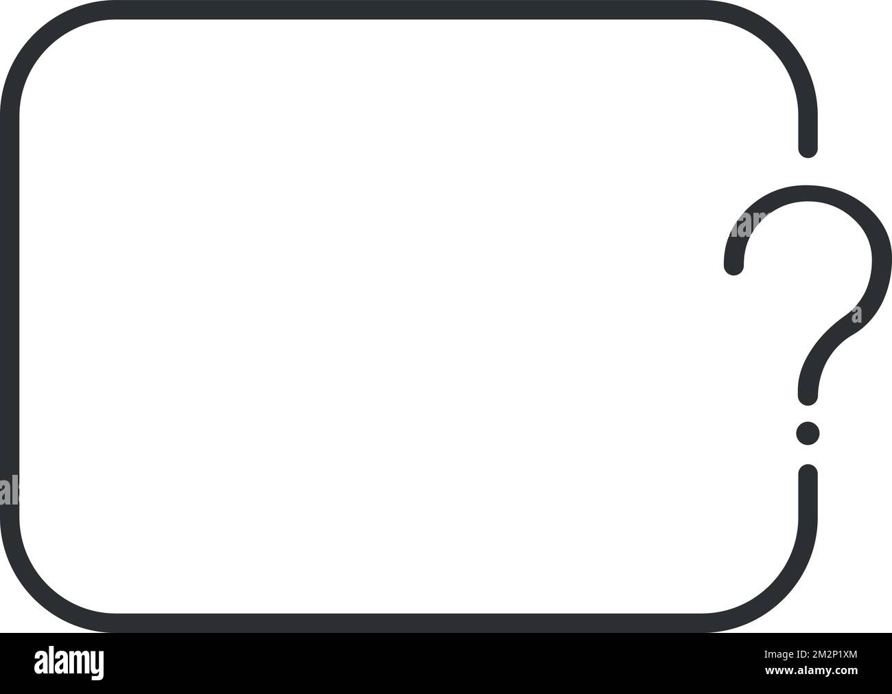 Hand drawn cartoon blank speech bubble with question mark Stock Vector