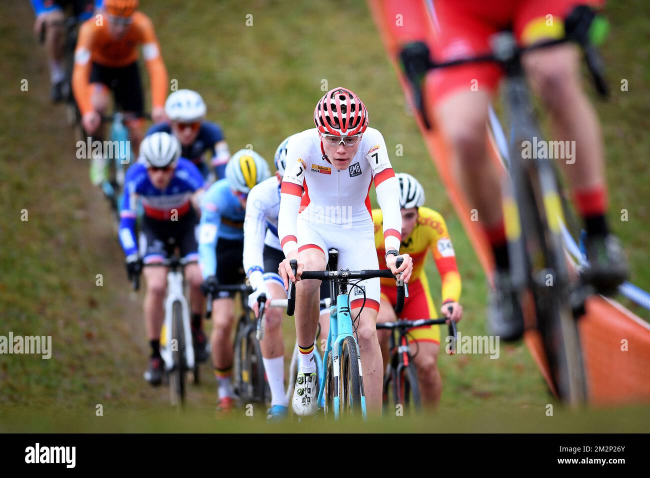 Belgian Witse Meeussen pictured in action during the Junior race of the ...