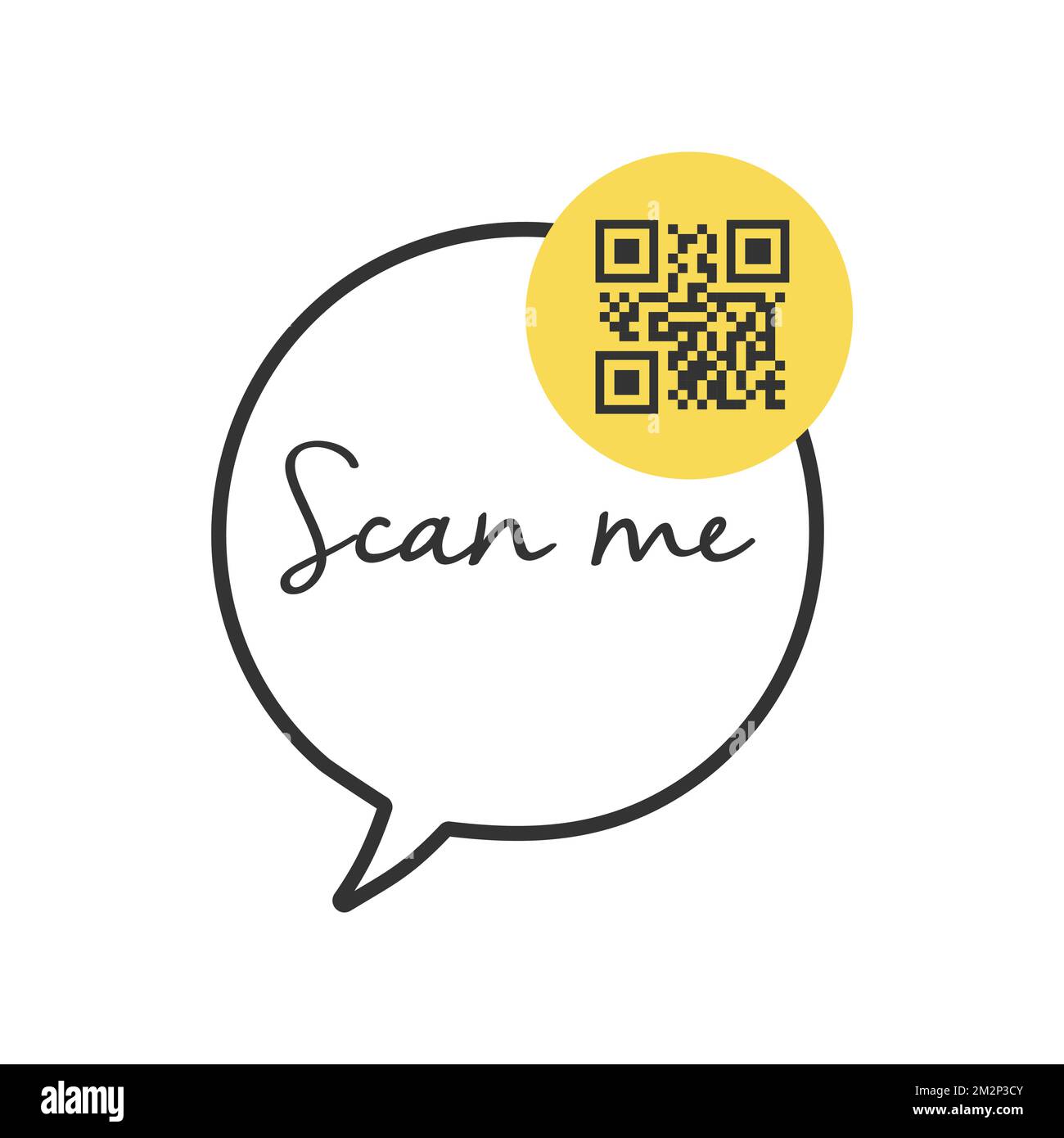 QR code for smartphone. Inscription scan me with smartphone icon. Qr code for payment. Stock Vector