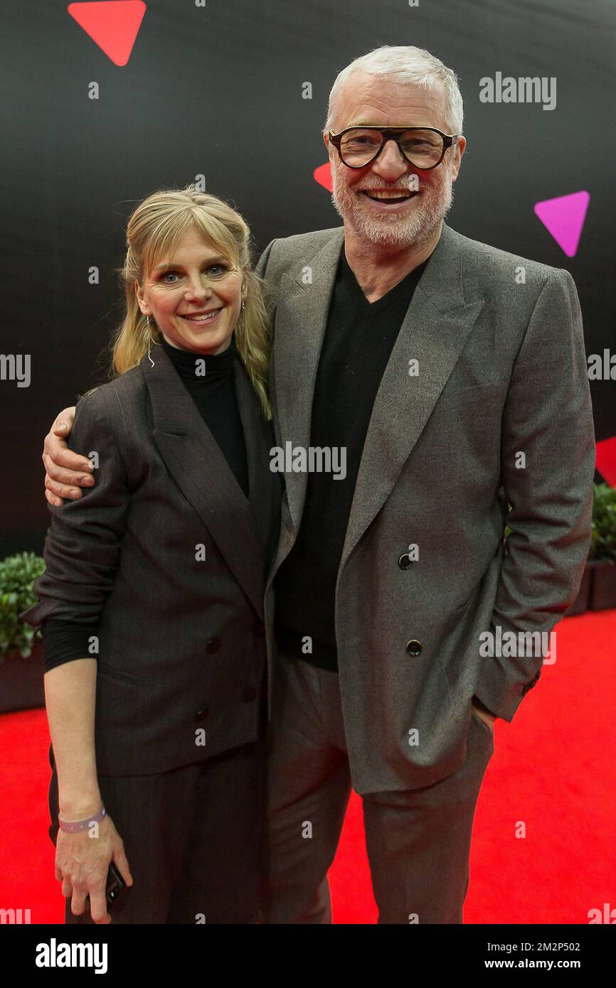 An Miller and Filip Peeters pictured on the red carpet ahead of the