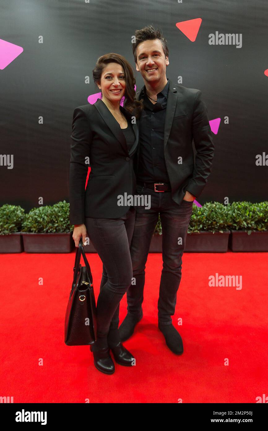 Sasha Rosen and Davy Gilles pictured on the red carpet ahead of the