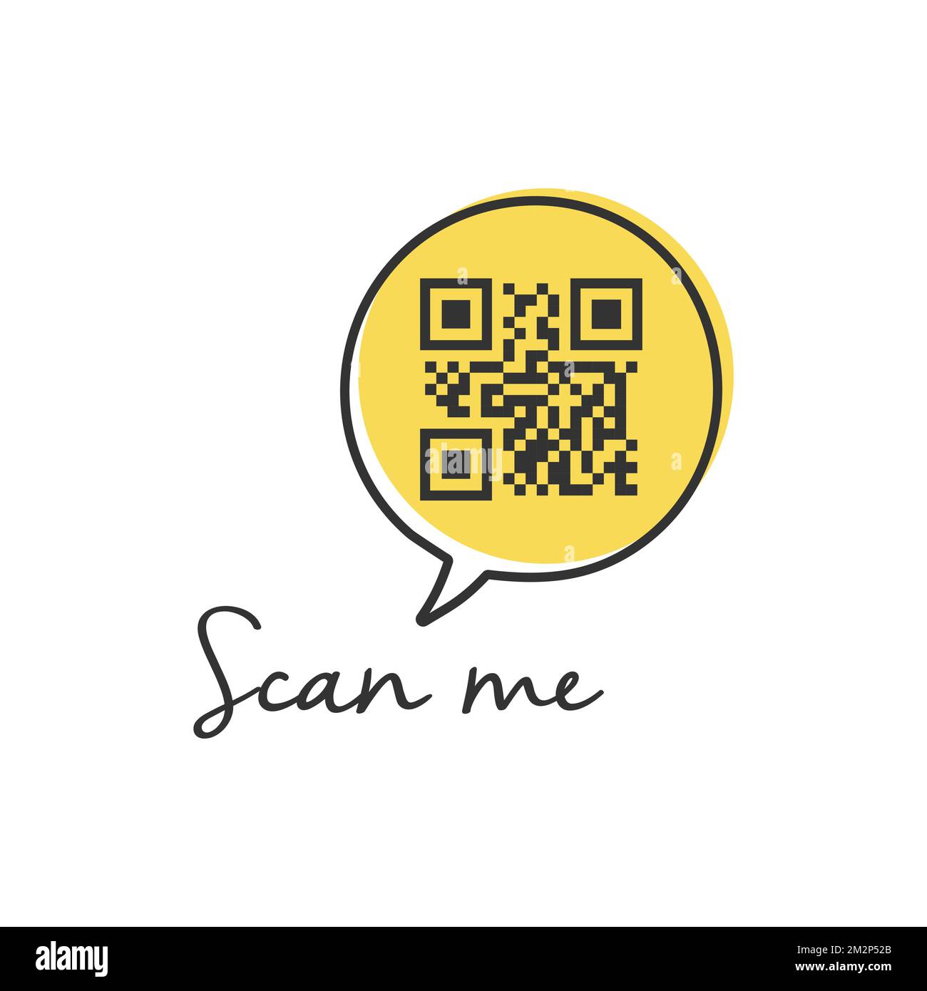 QR code for smartphone. Inscription scan me with smartphone icon. Qr code for payment. Stock Vector