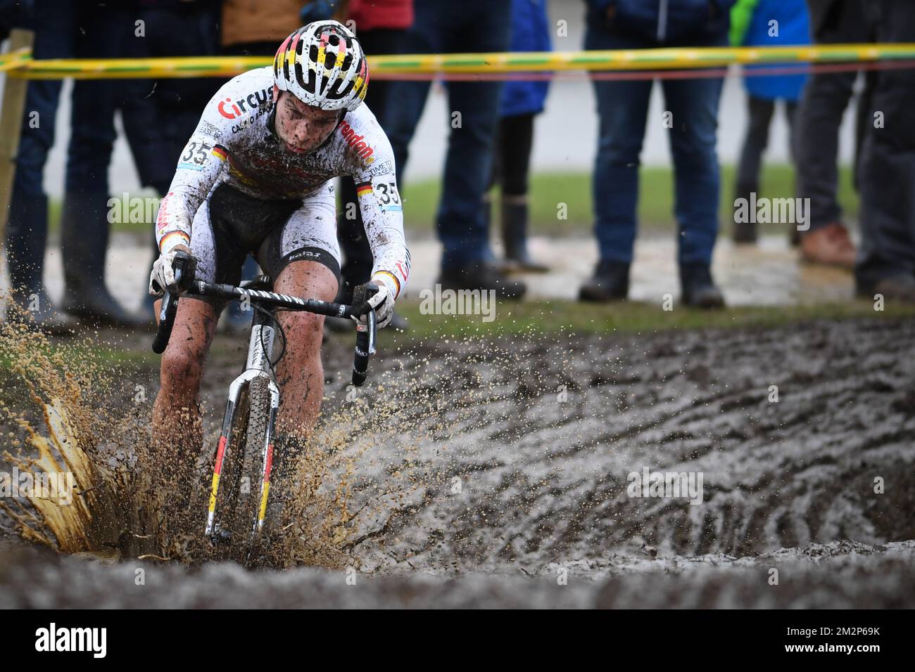 German Marcel Meisen pictured in action during the men's elite race during the Kasteelcross cyclocross race, Saturday 26 January 2019, in Zonnebeke. BELGA PHOTO DAVID STOCKMAN Stock Photo