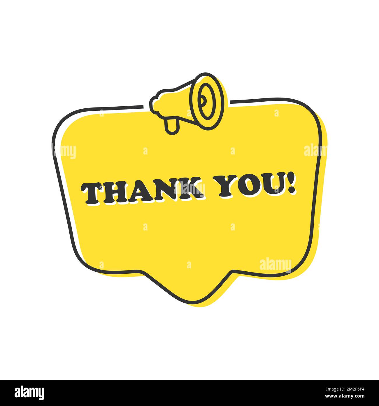 Thank you on doodle speech bubble. Vector illustration eps 10 Stock Vector