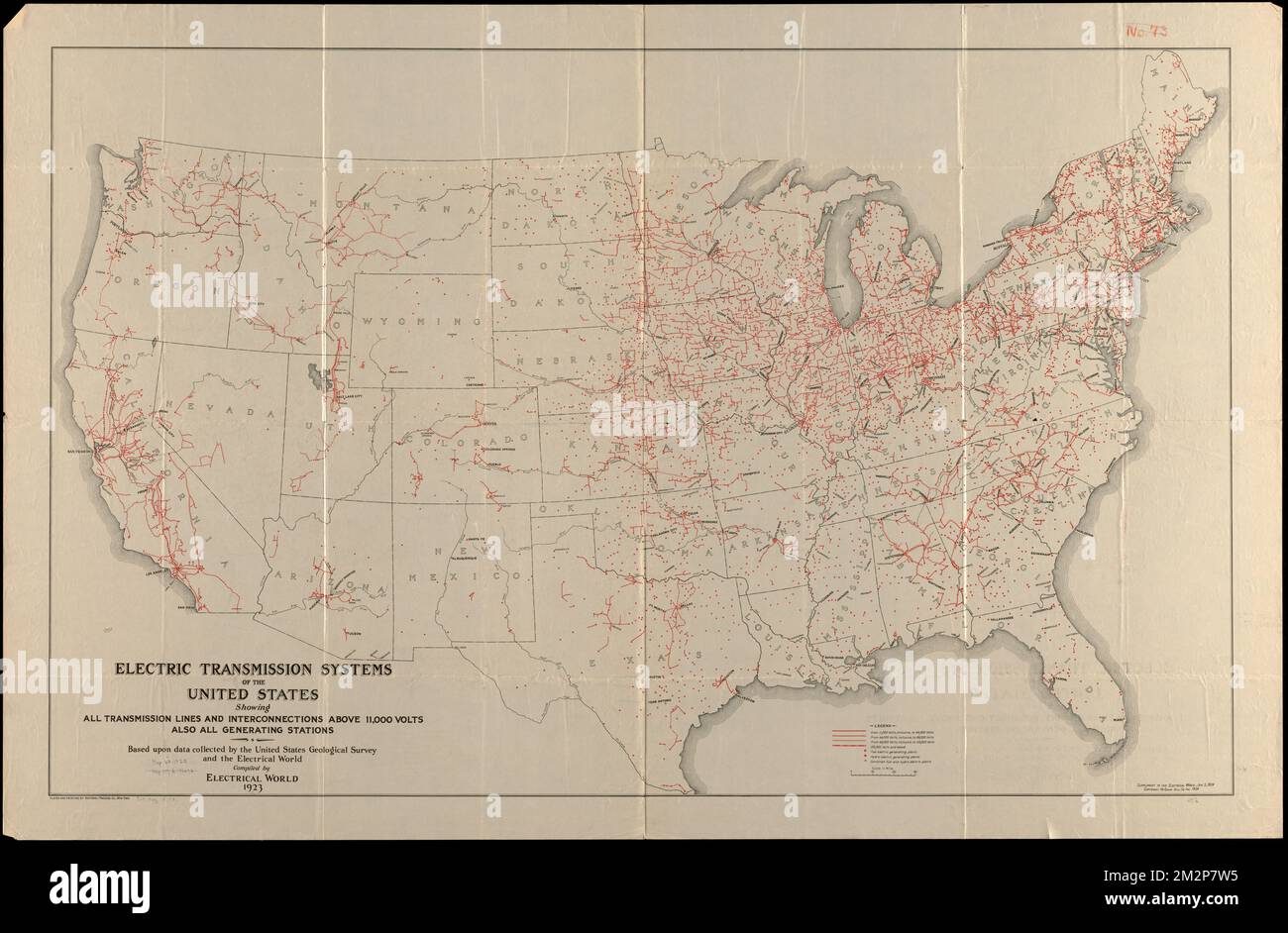 Electric transmission systems of the United States, showing all