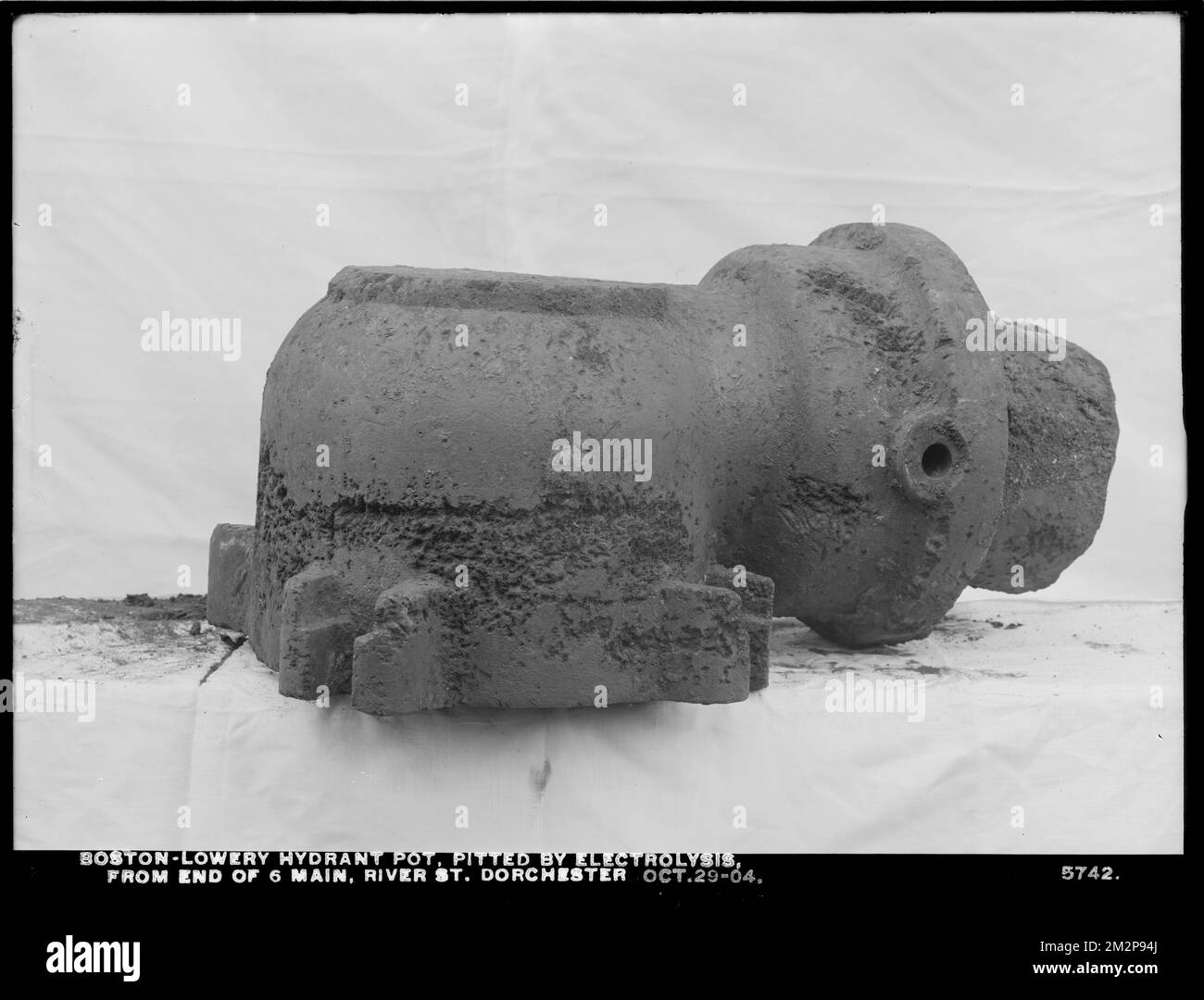 Electrolysis, Boston Water Works, BostonLowery hydrant pot, from end