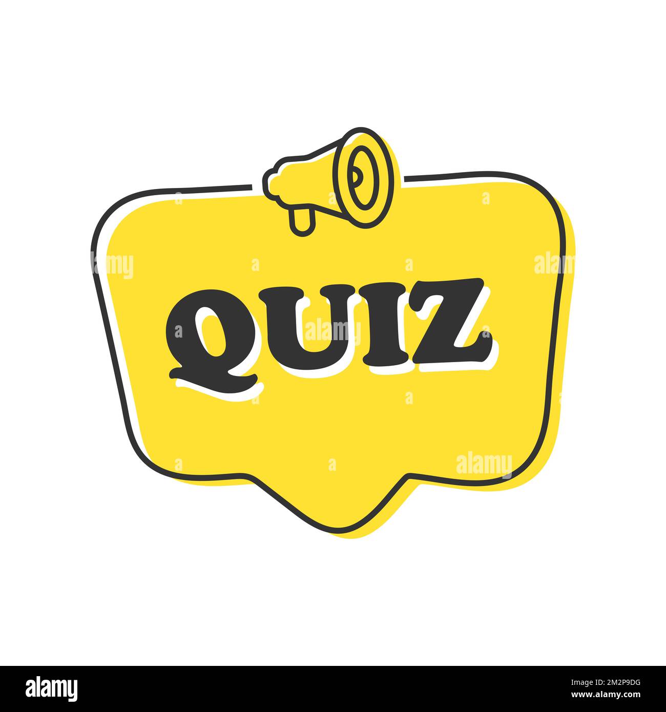 Quiz logo with speech bubble symbols, concept of questionnaire ...