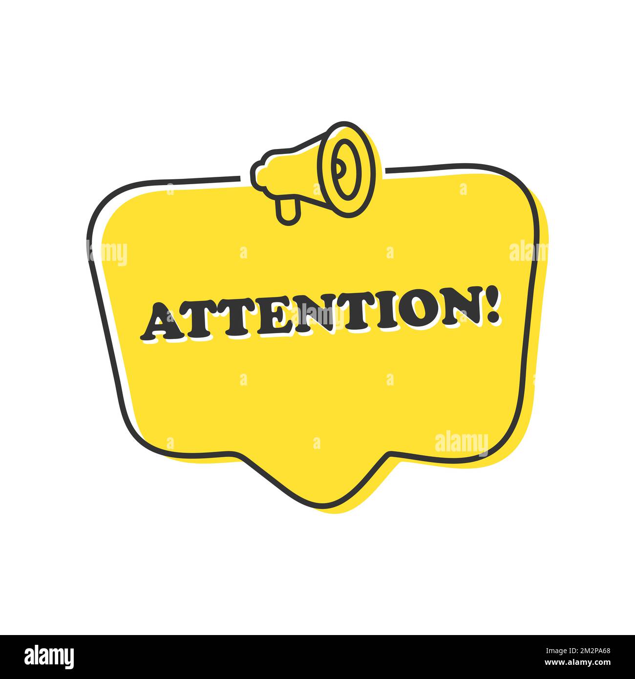 Attention. Hand drawn speech bubble. Stock Vector