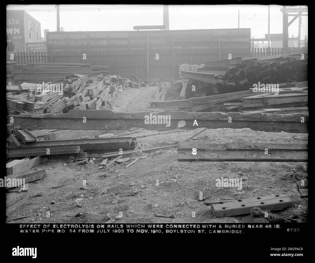 Electrolysis, effect of electrolysis on rails, which were connected