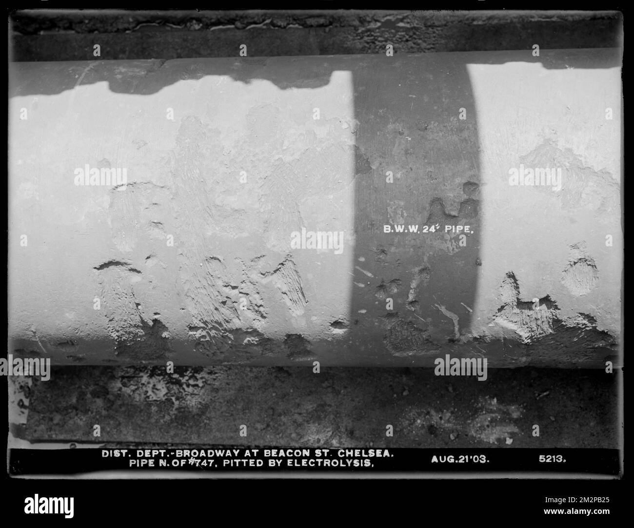 Electrolysis, Low Service Pipe Lines, Broadway at Beacon Street (old