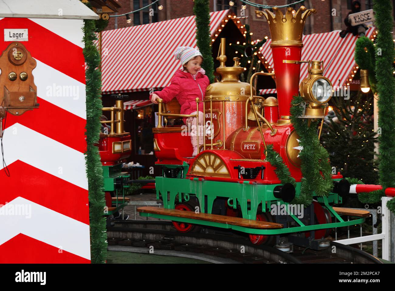Merry Christmas, Lokomotive, Kind, Nürnberg, Nürnberger Weihnachtsmarkt ...