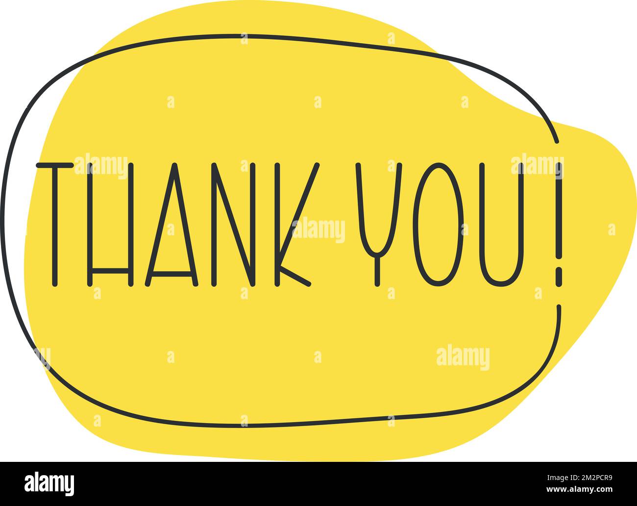 Thank you on doodle speech bubble. Vector illustration eps 10 Stock Vector