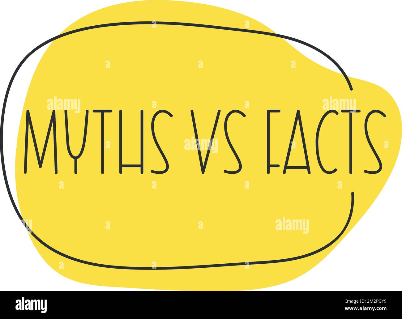 megaphone with Myths vs facts speech bubble. Loudspeaker Stock Vector