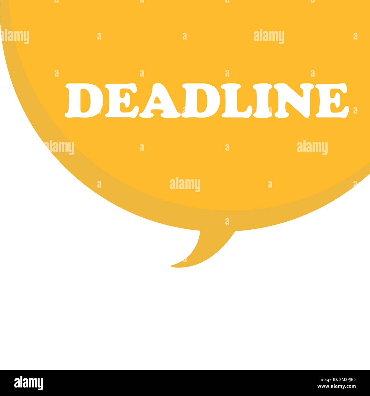 icon with speech bubble in word deadline on white background Stock Vector