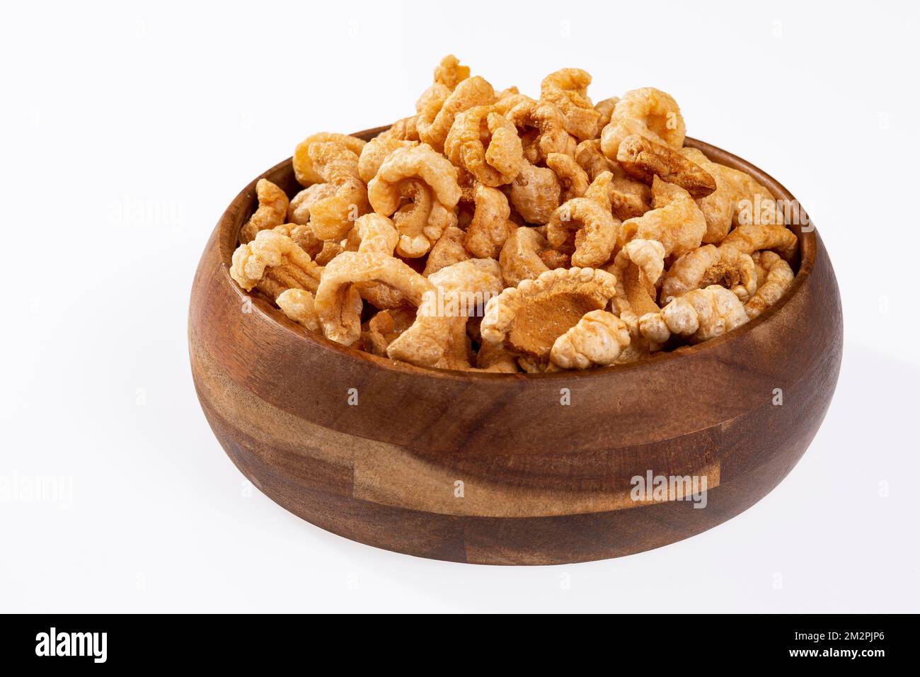 Tasty Snacks Crispy Pork Cracklings; Dehydrated Pigskin Stock Photo