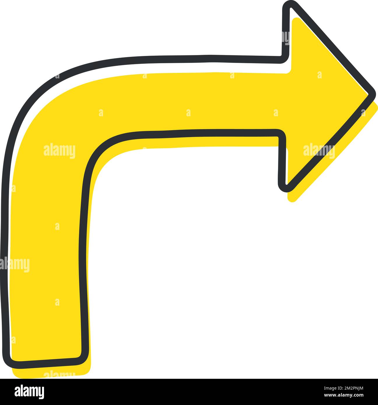 hand drawn arrow icon with yellow element Stock Vector Image & Art - Alamy