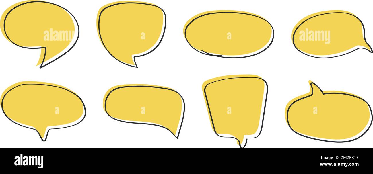 Hand drawn speech bubbles hi-res stock photography and images - Alamy