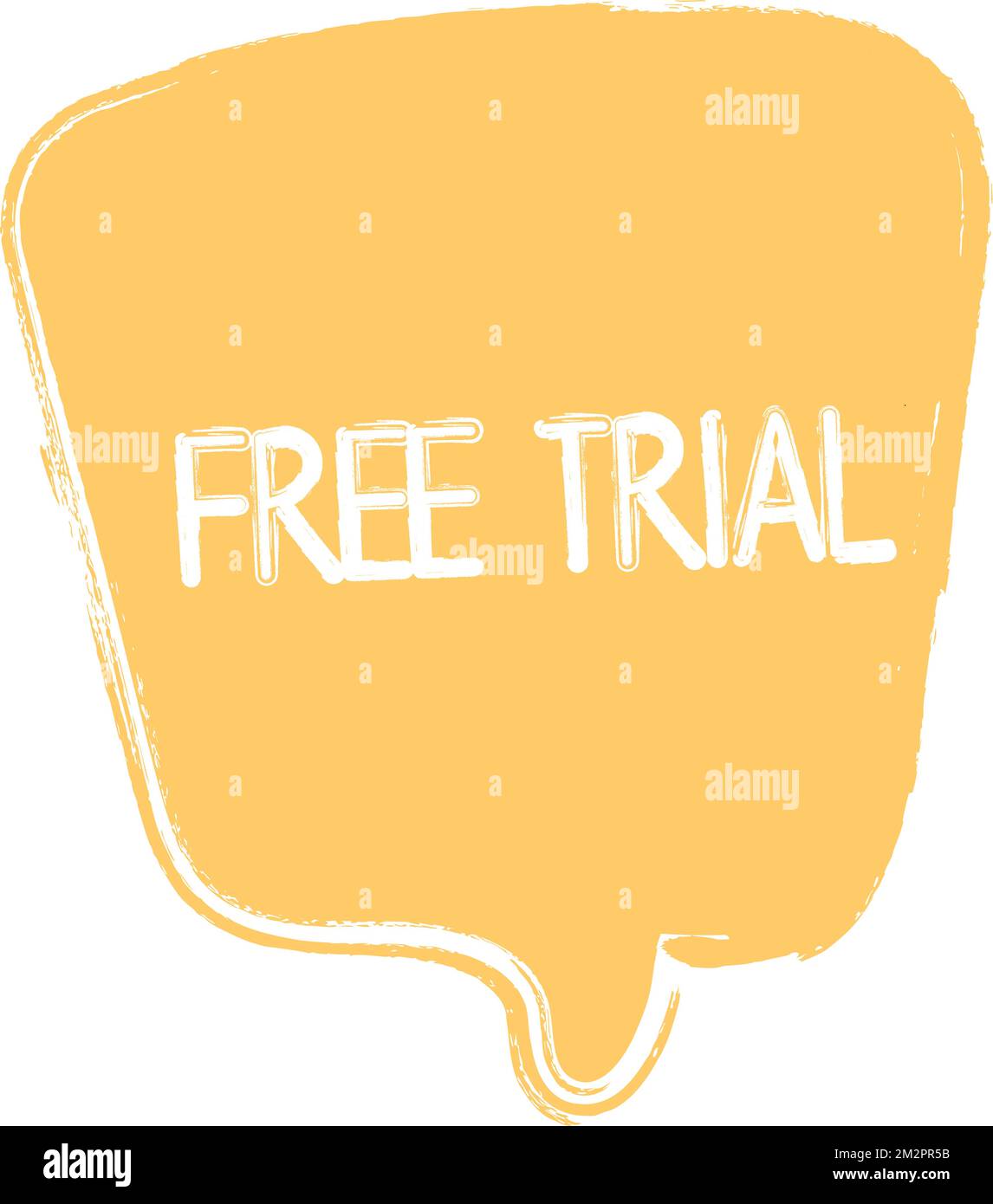 Free trial yellow cartoon, hand draw speech bubble Stock Vector Image