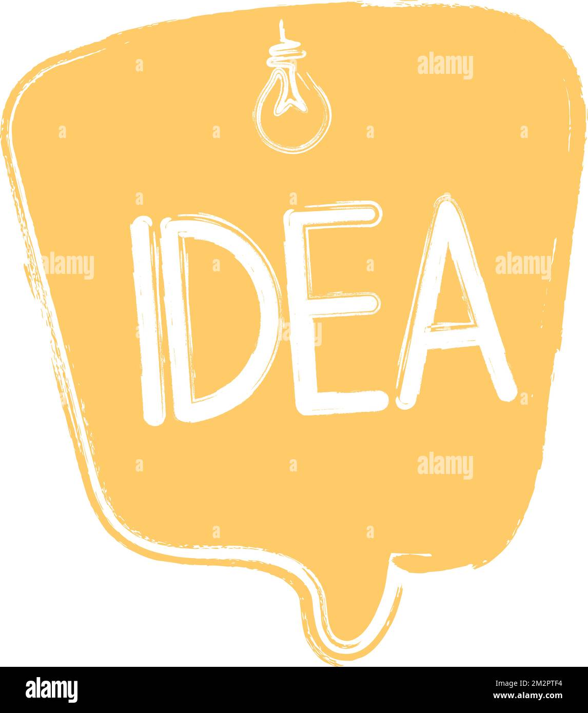 Idea yellow cartoon, hand draw speech bubble Stock Vector