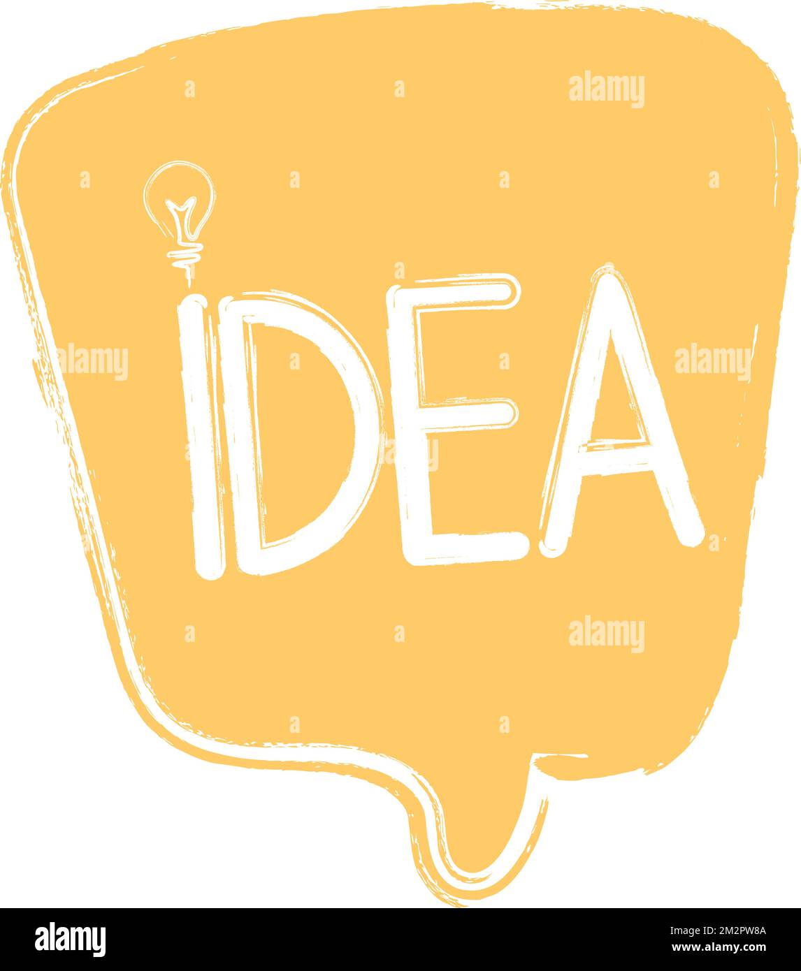 Idea yellow cartoon, hand draw speech bubble Stock Vector