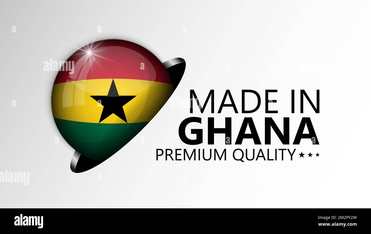 Made in Ghana graphic and label. Element of impact for the use you want to make of it. Stock Vector