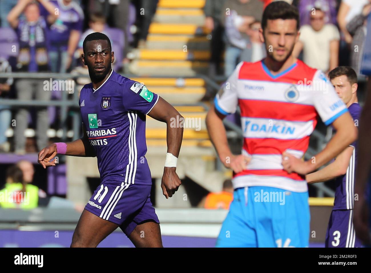 Anderlecht's Yannick Yala Bolasie looks dejected during a soccer match  between RSC Anderlecht and Club Brugge KV, Sunday 24 February 2019 in  Brussels, on the 27th day of the 'Jupiler Pro League