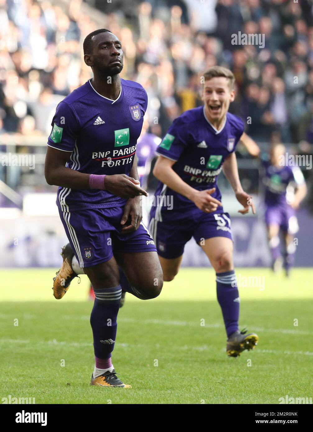 Anderlecht's Yannick Yala Bolasie looks dejected during a soccer match  between RSC Anderlecht and Club Brugge KV, Sunday 24 February 2019 in  Brussels, on the 27th day of the 'Jupiler Pro League