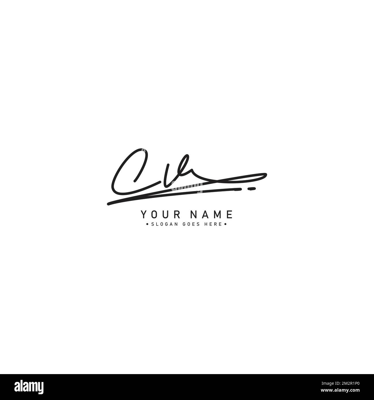 CV Handwritten Signature logo - Vector Logo Template for Beauty, Fashion and Photography Business Stock Vector