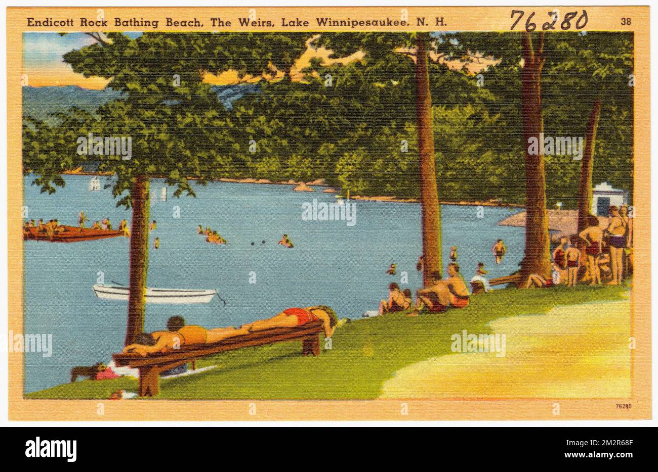 Endicott Rock Bathing Beach, The Weirs, Lake Winnipesaukee, N.H