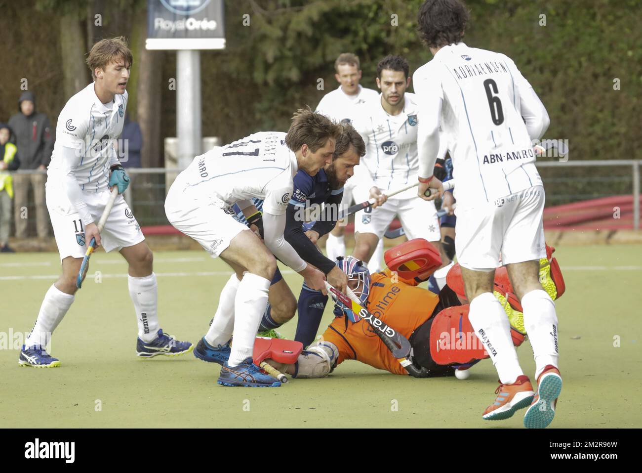 Braxgata's Alexis Robinet pictured in action during a hockey game between  Braxgata Hockey Club and KHC Dragons, on day 13 of the 'Audi league' hockey  competition, Sunday 17 March 2019 in Boom.