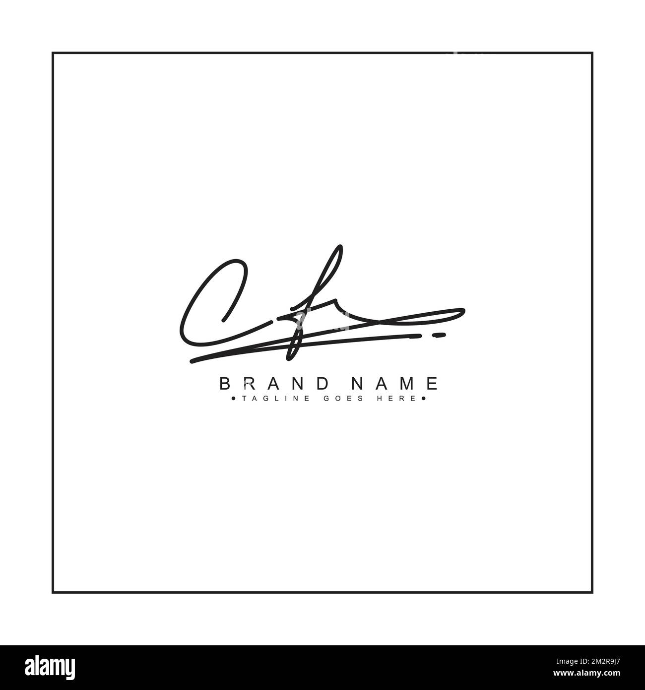 Simple Signature Logo for Alphabet CF Handwritten Signature for