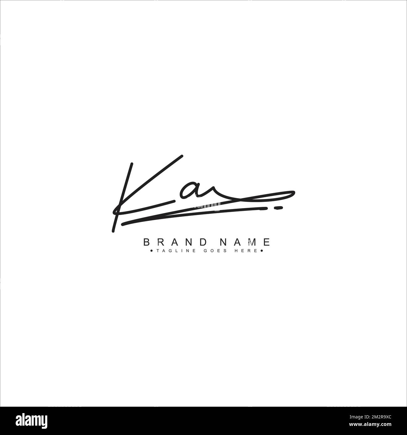 Initial Letter KA Vector Logo Template in handwritten Signature Style Stock Vector