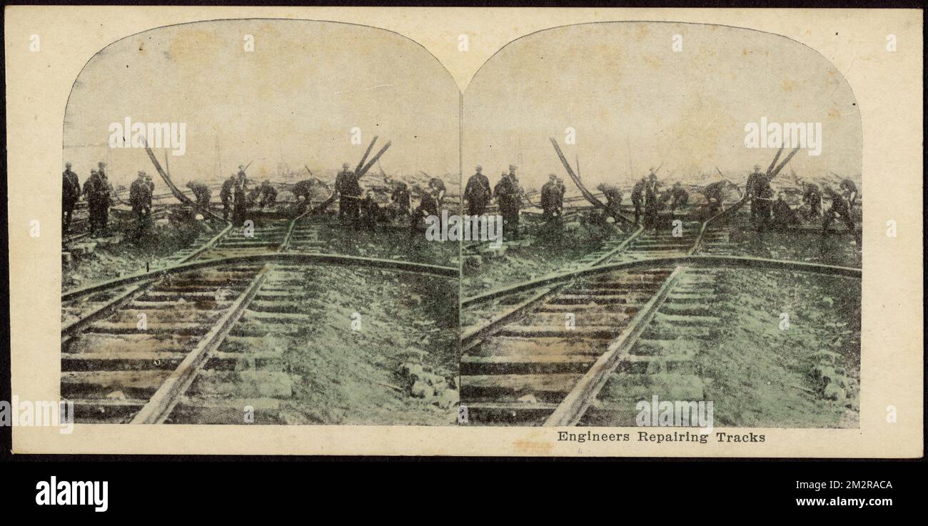 Engineers repairing tracks , Railroad tracks, Soldiers, World War, 1914 ...