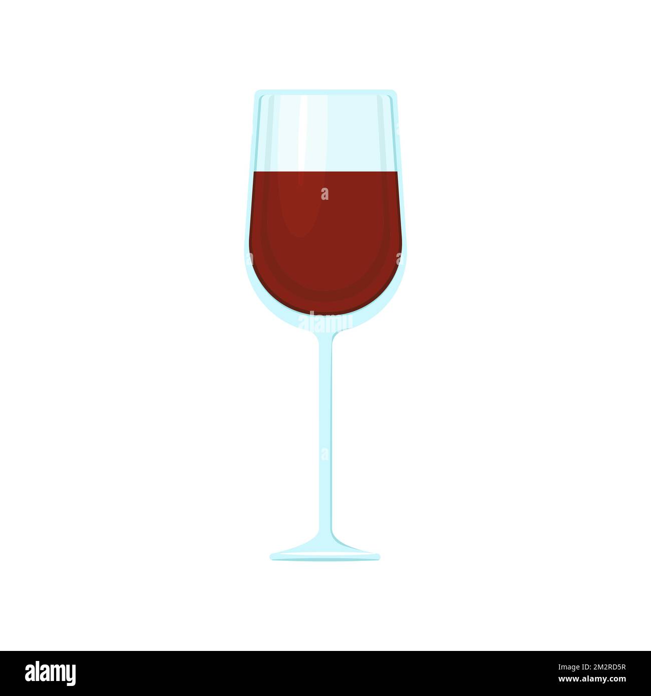 A glass of red wine. Vector object on a white background, Isolate Stock Vector