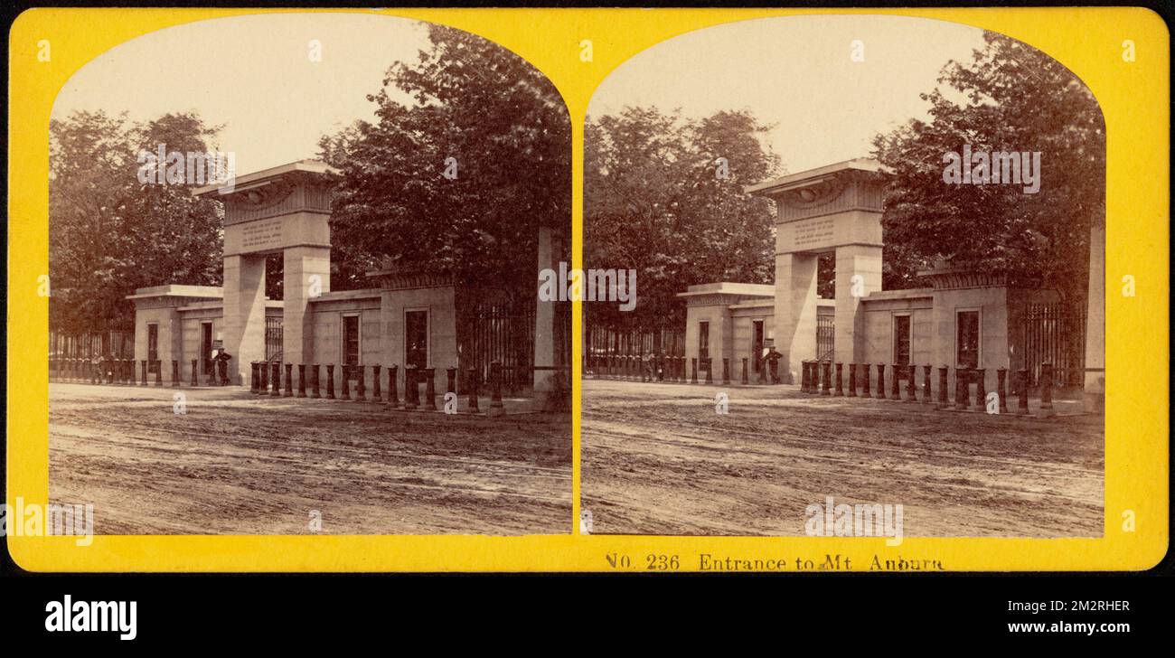 Entrance to Mt. Auburn , Gates, Cemeteries, Mount Auburn Cemetery