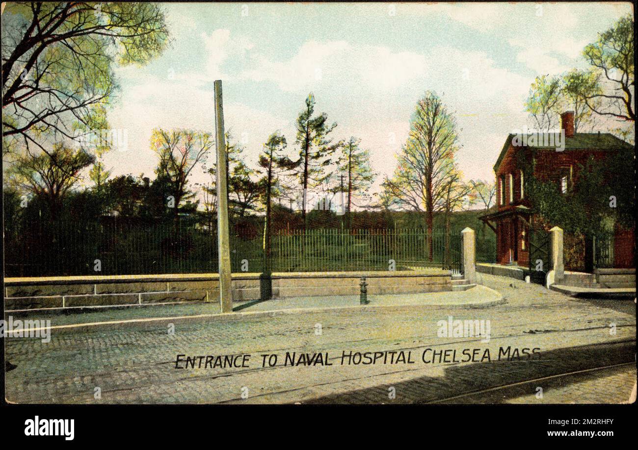 Entrance to Naval Hospital Chelsea Mass , Hospitals, United States