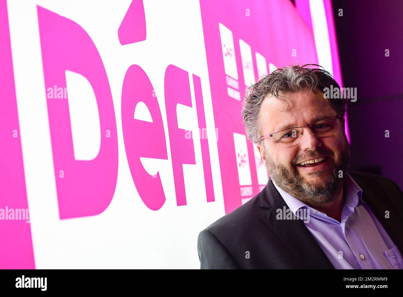 DeFI's Renaud Duquesne poses for the photographer at a press conference of federalist party DeFI to launch the campaign for the upcoming elections, Friday 29 March 2019 in Brussels. BELGA PHOTO LAURIE DIEFFEMBACQ Stock Photo
