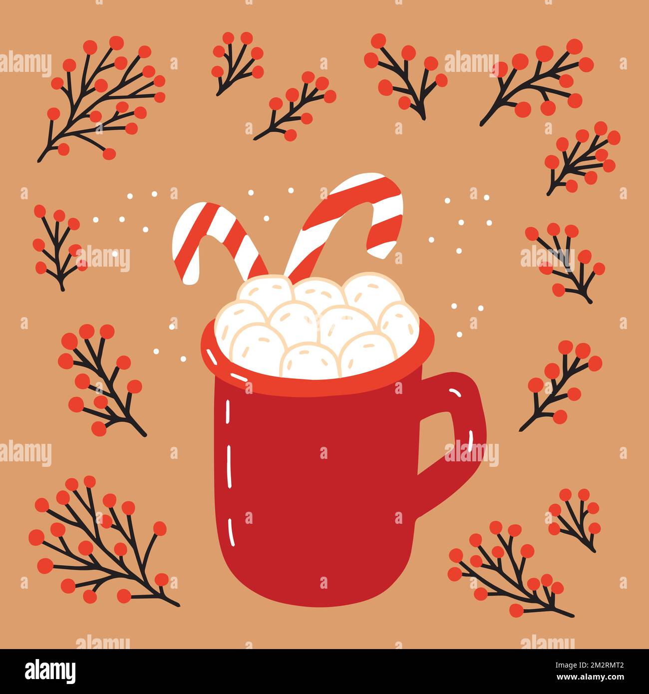 Christmas winter drink with marshmallows Stock Vector Image & Art Alamy