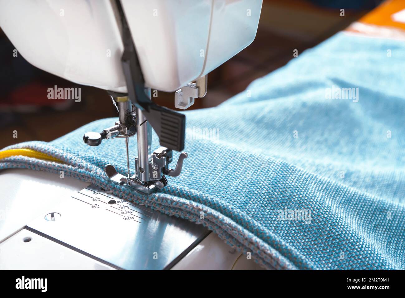 Professional equipment. Modern sewing machine with special pressure