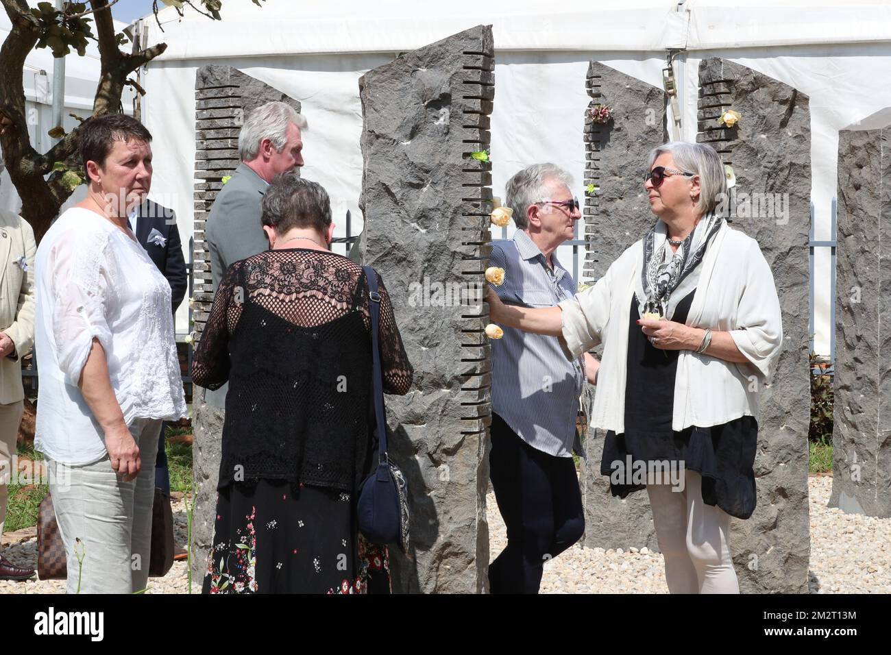 Illustration picture shows a commemoration on the 'Camp Kigali' site ...