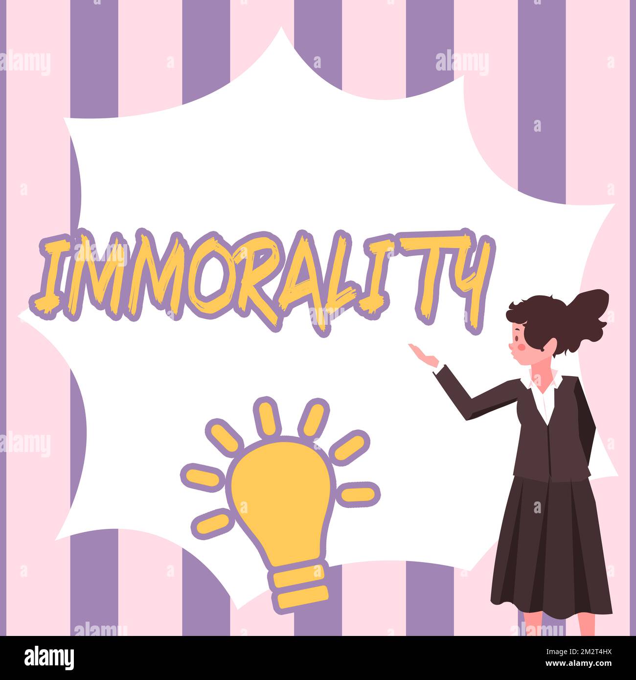 Conceptual display Immorality. Business concept the state or quality of being immoral, wickedness Stock Photo