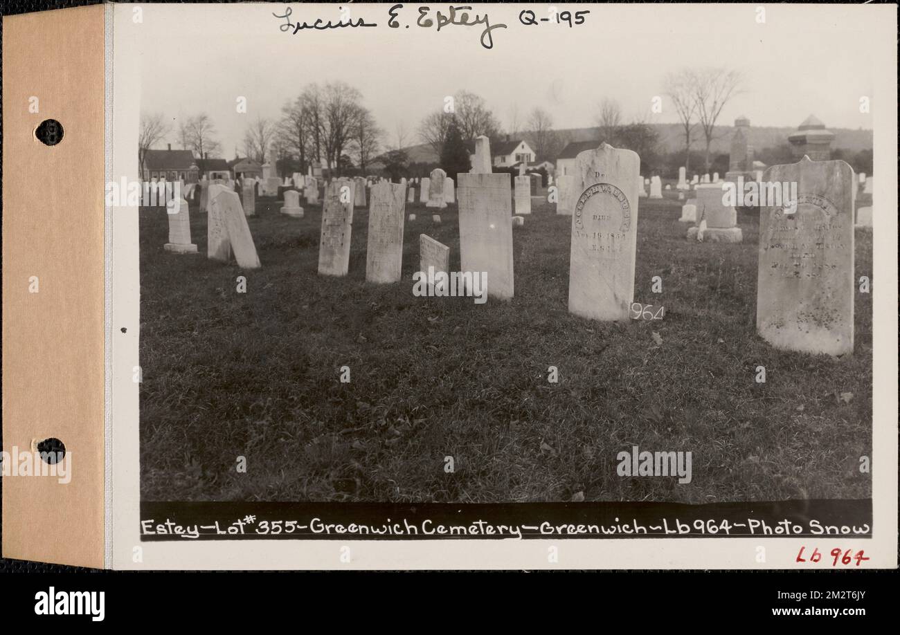 Estey, Greenwich Cemetery, Old section, lot 355, Greenwich Mass., ca