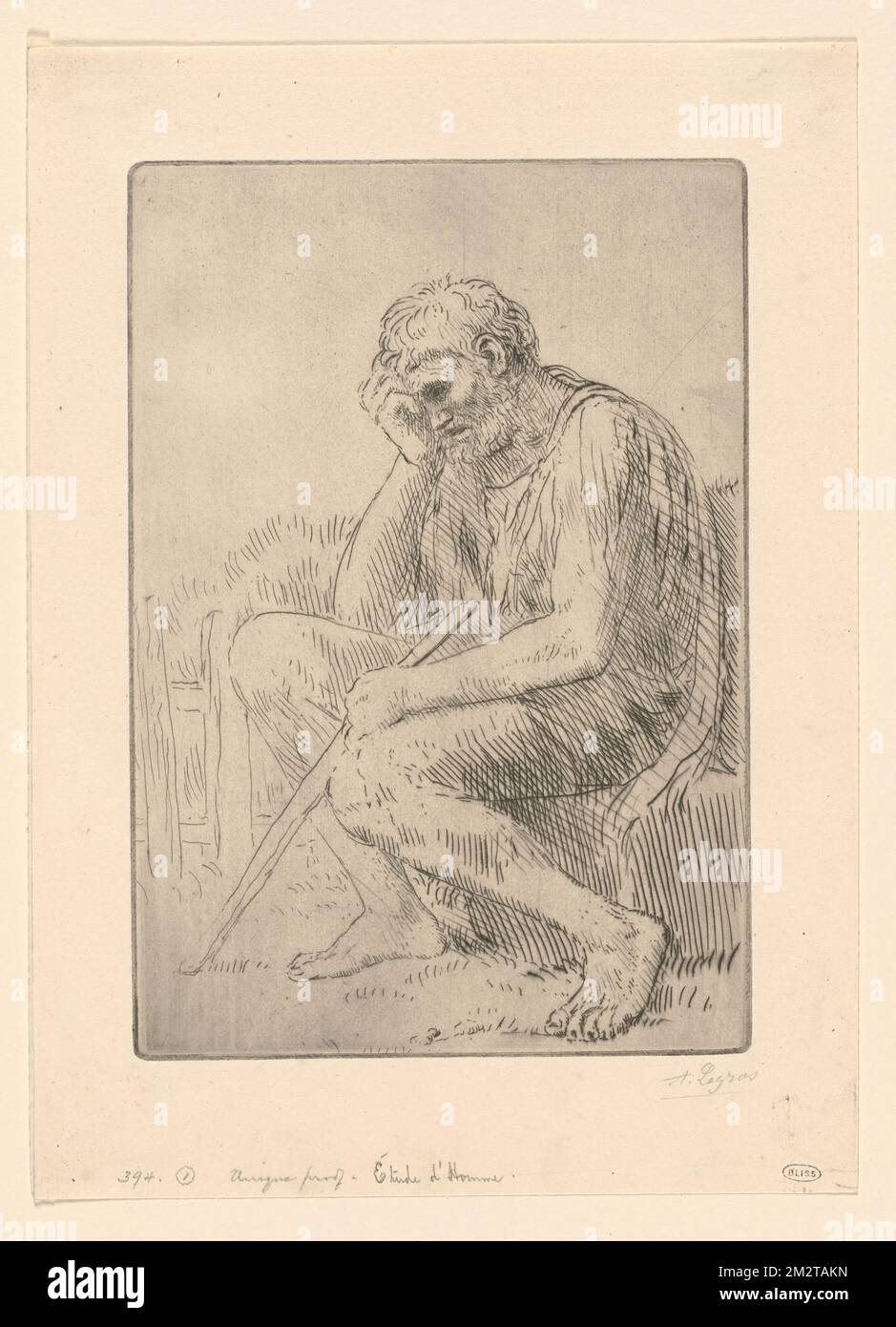 L'etude d'homme , Alphonse Legros (1837-1911) Stock Photo