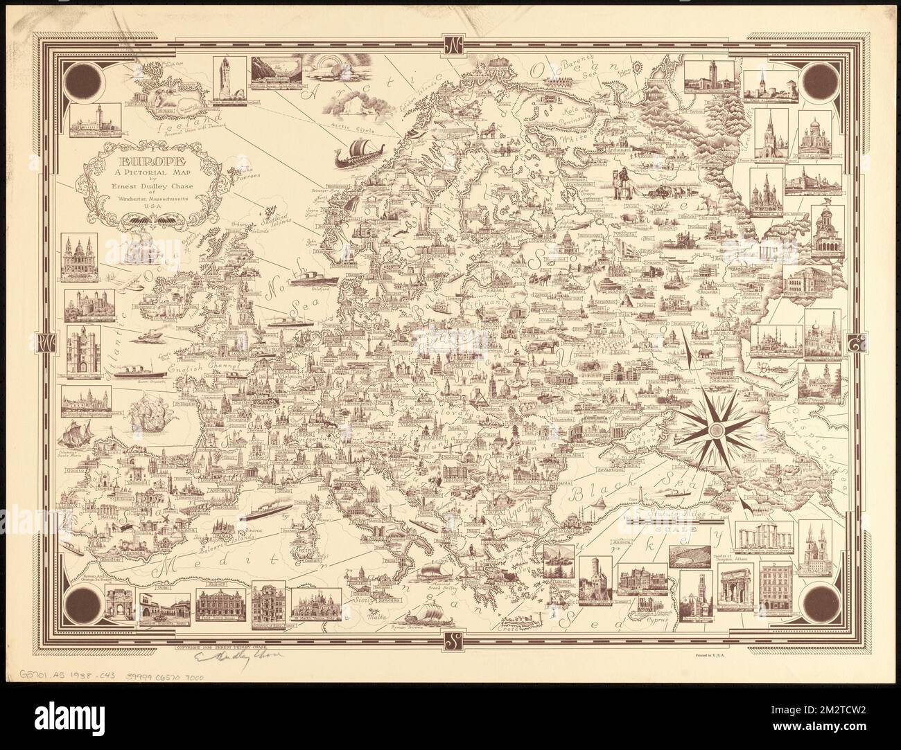 Europe a pictorial map , Europe, Maps Norman B. Leventhal Map Center