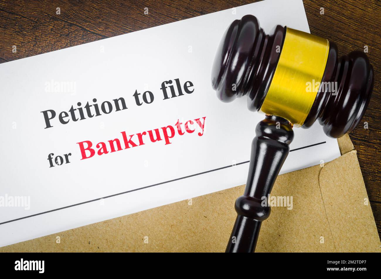 Bankruptcy filing petition and a court gavel Stock Photo Alamy Bankruptcy filing petition and a court gavel Stock Photo Alamy