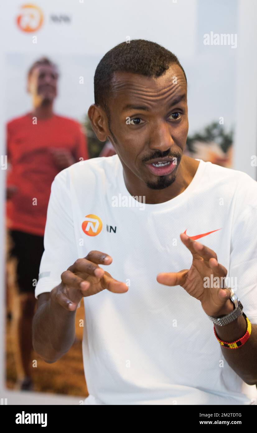 Belgian Athlete Bashir Abdi Pictured During A Press Conference After belgian-athlete-bashir-abdi-pictured-during-a-press-conference-after