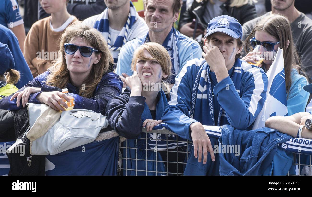 Sad Buffalo supporters pictured after a soccer game between KAA Gent and KV  Mechelen, the final