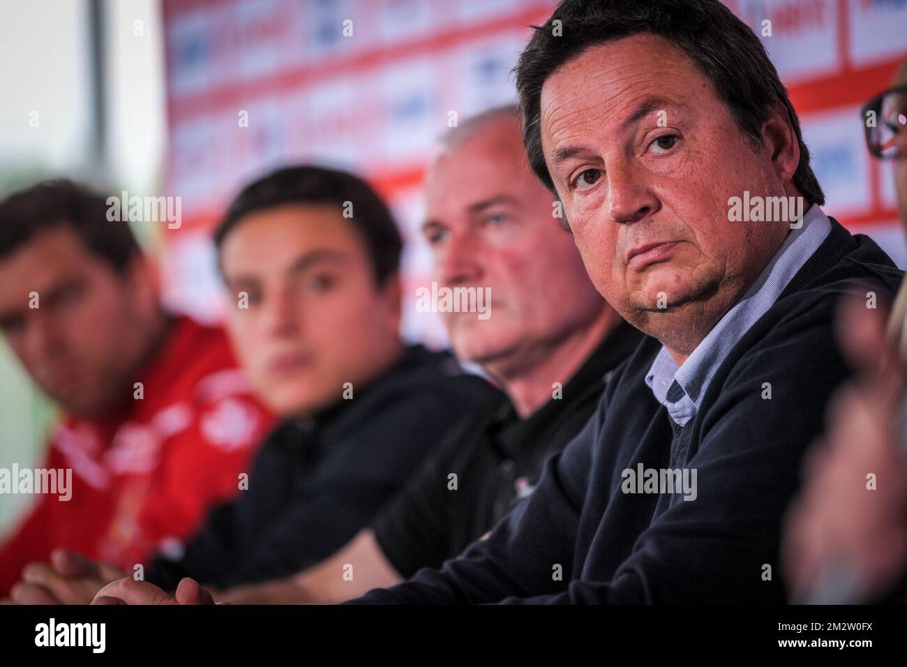 Belgian Hockey Federation Secretary-General Serge Pilet pictured during a press conference of the Belgian field hockey union on the European Championships, Wednesday 22 May 2019 in Antwerp. The Euros will be played in Antwerp next August. BELGA PHOTO LUC CLAESSEN Stock Photo