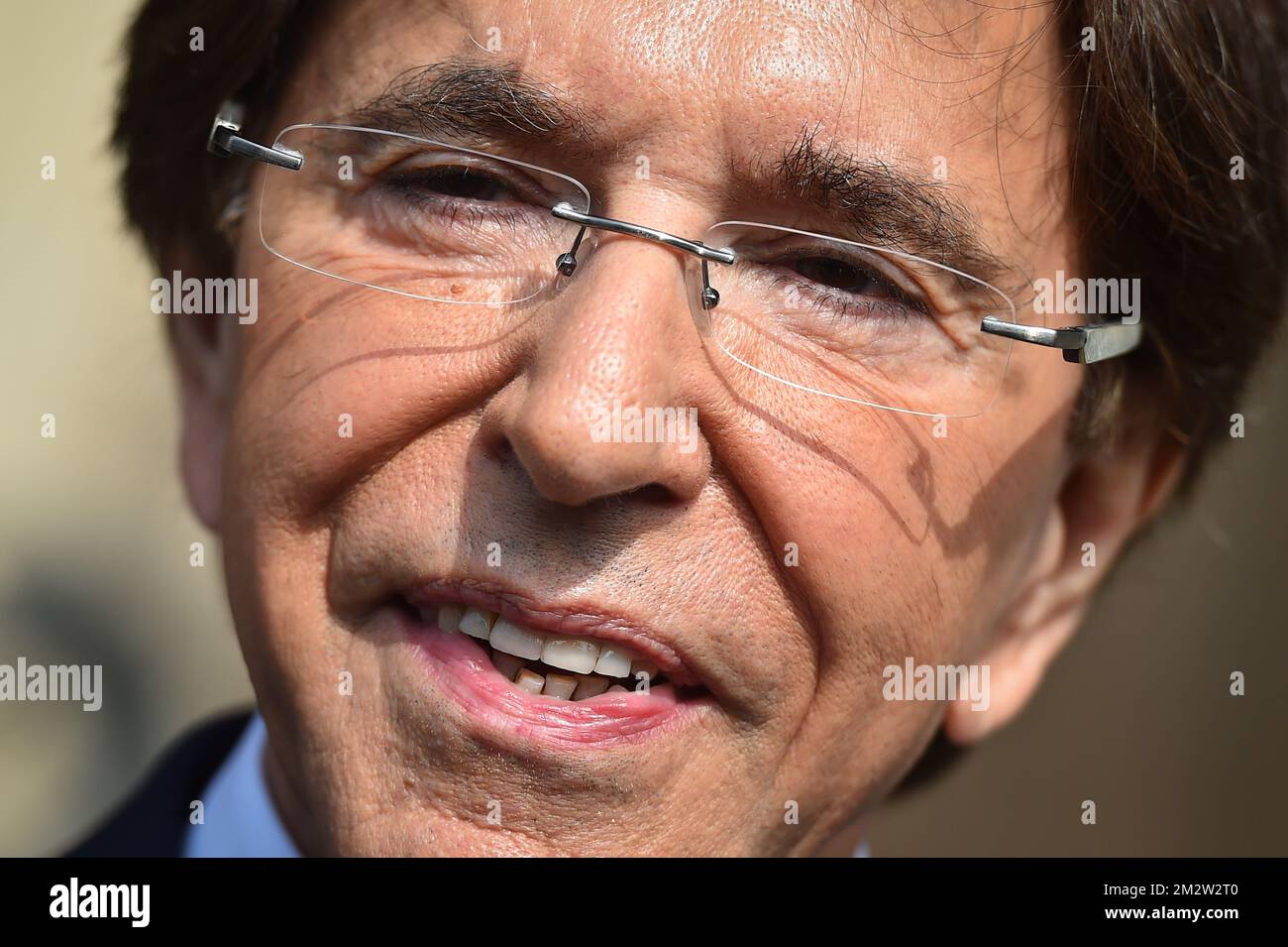 PS chairman Elio Di Rupo arrives at a polling station in Mons, Sunday ...